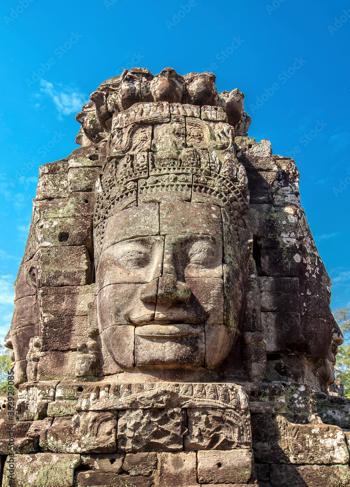 Naklejka premium The Faces of The Bayon Temple, Siem Reap, Cambodia