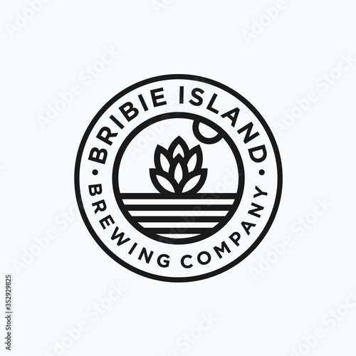 beach beer logo. beach icon