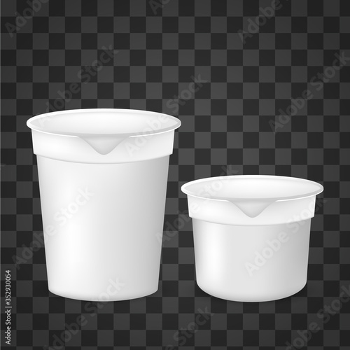 realistic blank yogurt plactic cup product vector