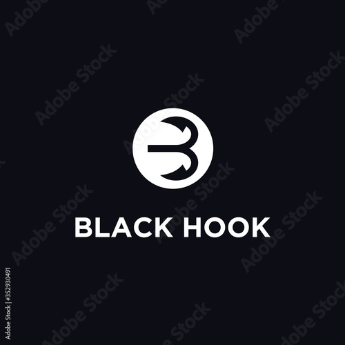 B hook logo. fishing icon