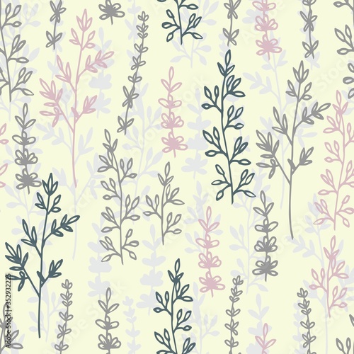 Vector floral seamless pattern and backdrop. Elegant plant background. Seamless pattern for home decor and textile.