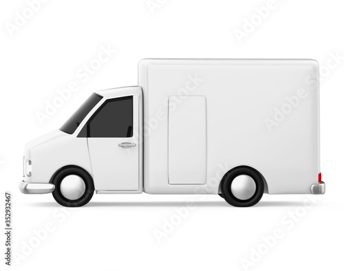 Cartoon Delivery Van Isolated