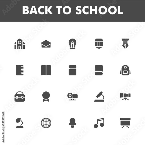 Education icon pack isolated on white background. for your web site design, logo, app, UI. Vector graphics illustration and editable stroke. EPS 10.