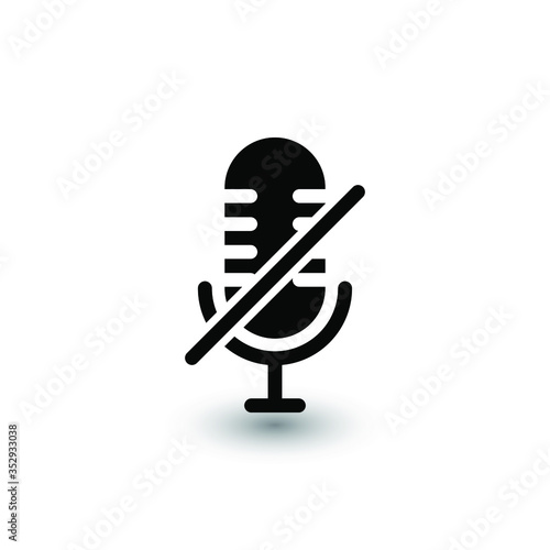Mute microphone icon isolated on white background. Mute microphone icon in trendy design style. Vector illustration. EPS10.