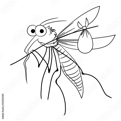 mosquito cute vector illustration/ funny insect