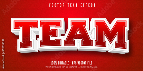 Team text, sport style editable text effect
