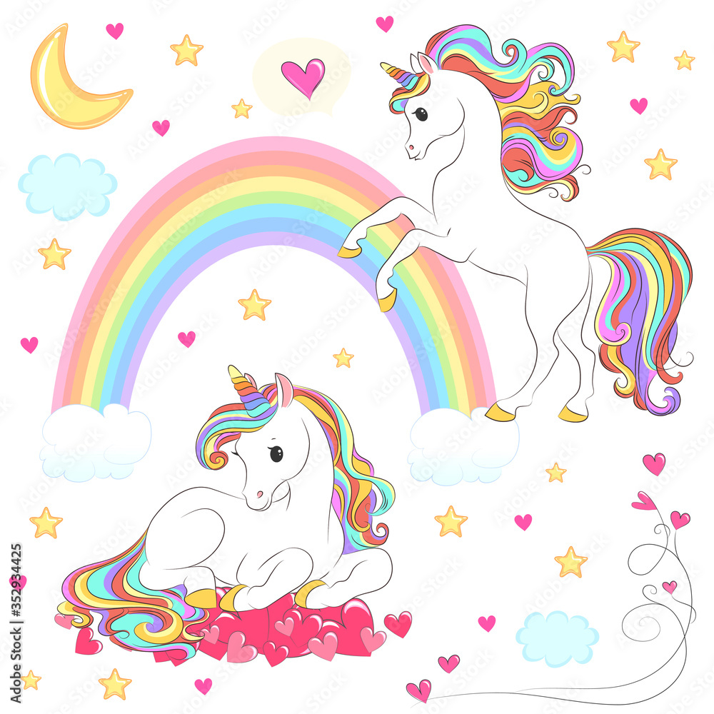 Obraz premium unicorn collection set