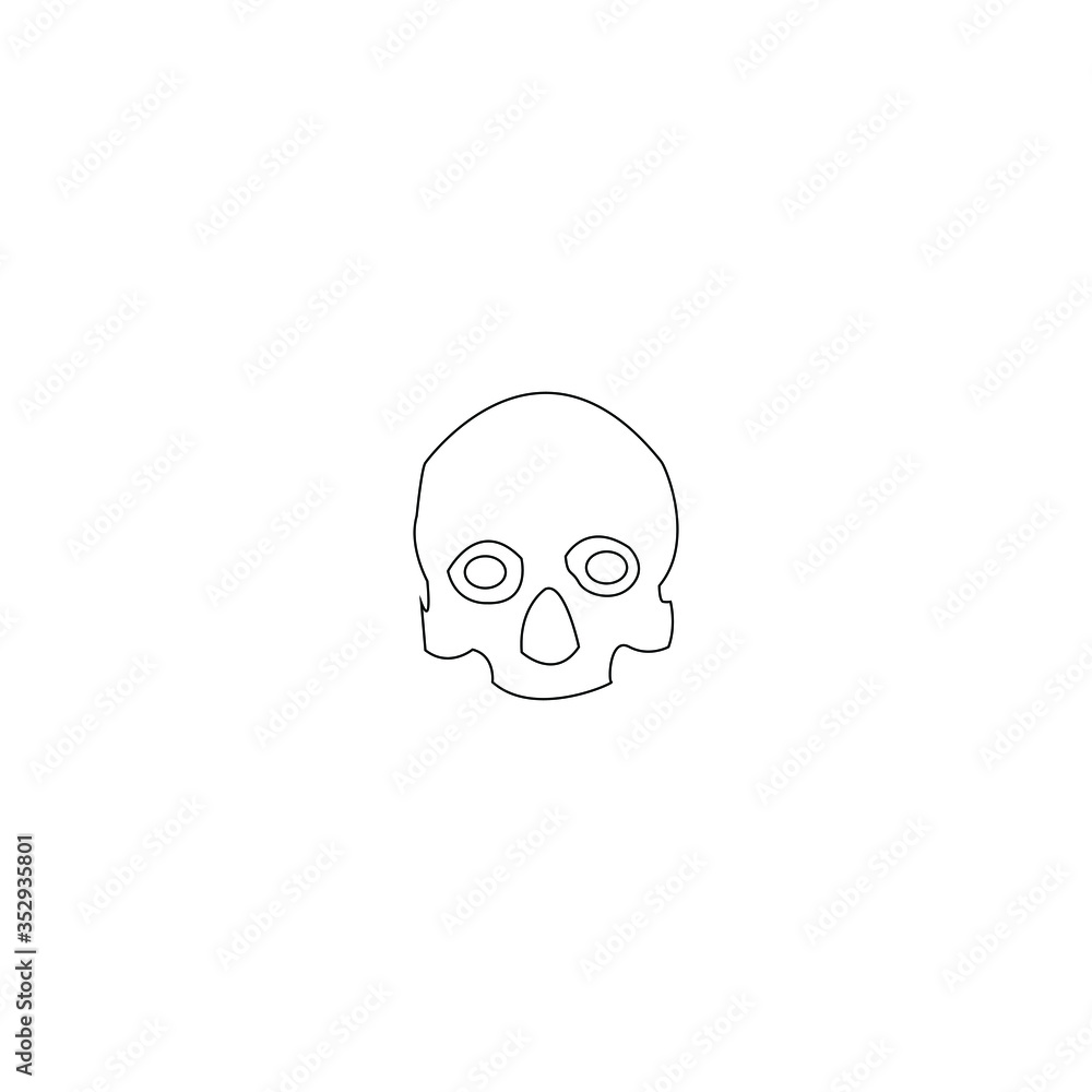 Single hand drawn skull. Element design for halloween, app, icon. Vector outline illustration. Single hand drawn skull. Element design for halloween, app, icon. Vector outline illustration.