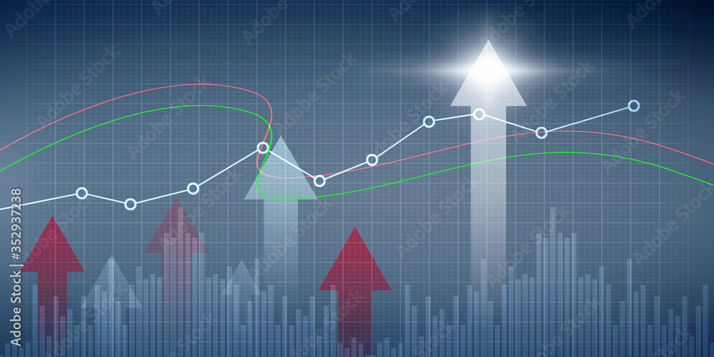 2d rendering Stock market online business concept. business Graph 2d rendering Stock market online business concept. business Graph