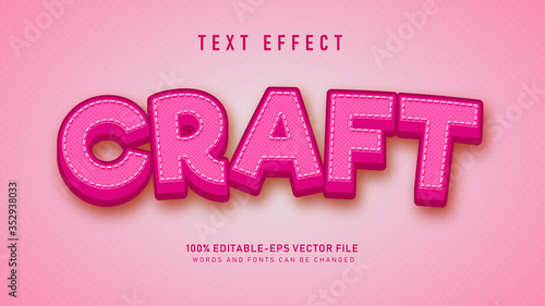 Pink Craft 3d text style effect