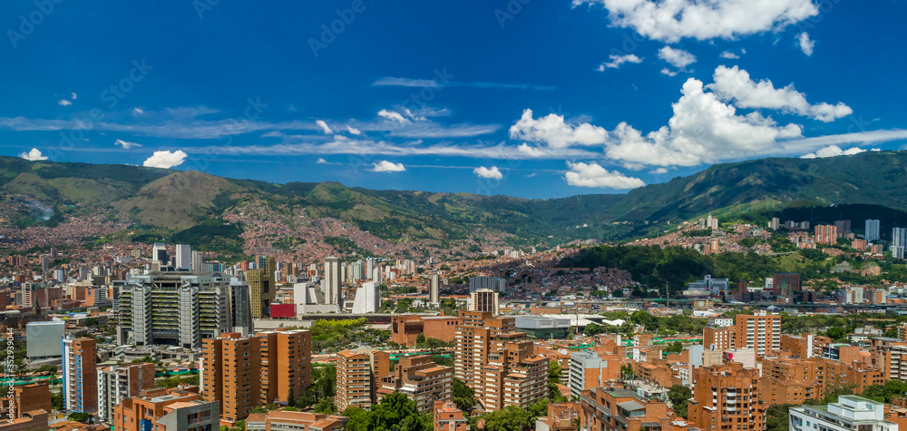 Medellin City Horizon Aerial Photo