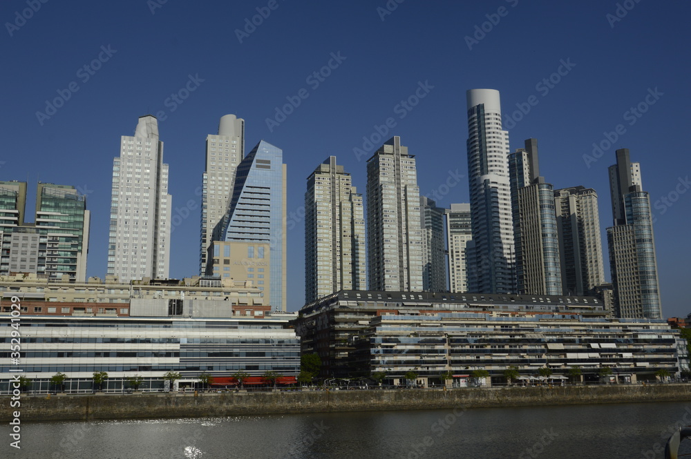 skyline at the port of buenos aires