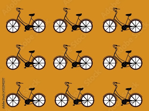 seamless pattern with bicycle