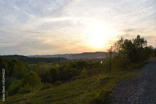 sunset over the hills