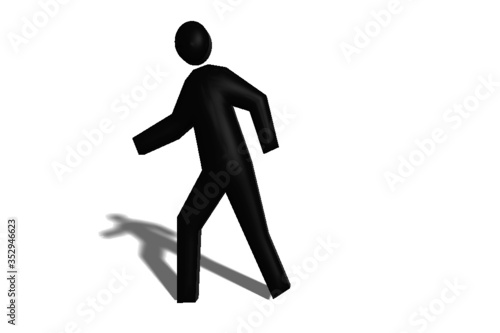 persona camminare 3d tridimensionale 