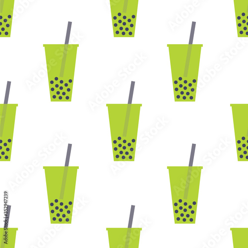 bubble tea seamless pattern, vector illustration