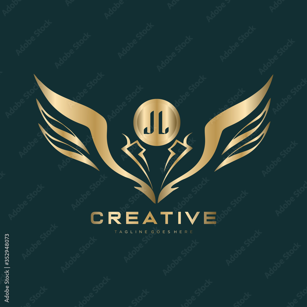 JL Letter Initial with Royal Luxury Logo Template. Stock Vector | Adobe ...