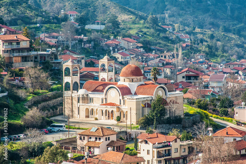 The village of Kakopetria, which in Greek means Bad stone, is one of the most beautiful and ancient villages in the Troodos Mountains in Cyprus.   photo