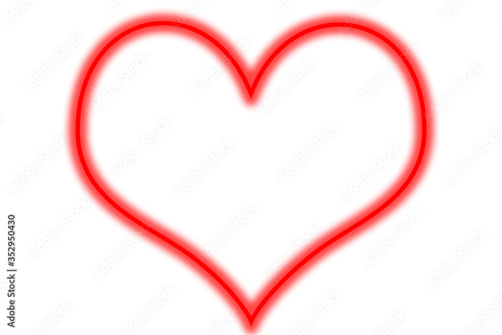 Red classic heart frame on white background. Red classic heart frame on white background.