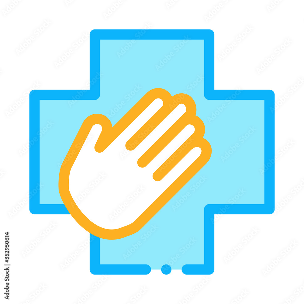 medical helping hand icon vector. medical helping hand sign. color symbol illustration medical helping hand icon vector. medical helping hand sign. color symbol illustration