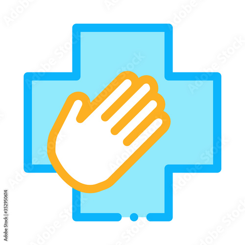 medical helping hand icon vector. medical helping hand sign. color symbol illustration © PikePicture
