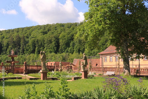 Blick auf den Klostergarten von Kloster Bronnbach in Süddeutschland photo