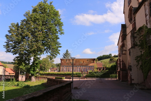 Blick auf den Klostergarten von Kloster Bronnbach in Süddeutschland photo