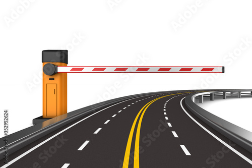 closed automatic barrier an...