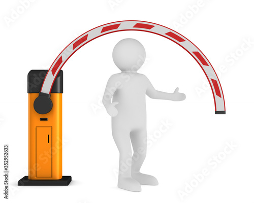 automatic barrier on white ...