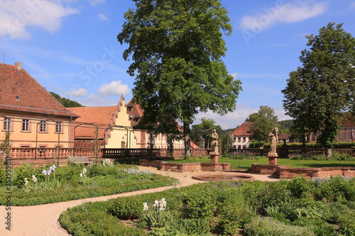 Blick auf den Klostergarten von Kloster Bronnbach in Süddeutschland photo