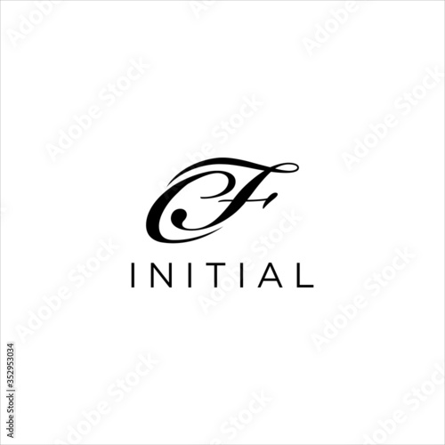 Initial Letter CF Logo Design Vector