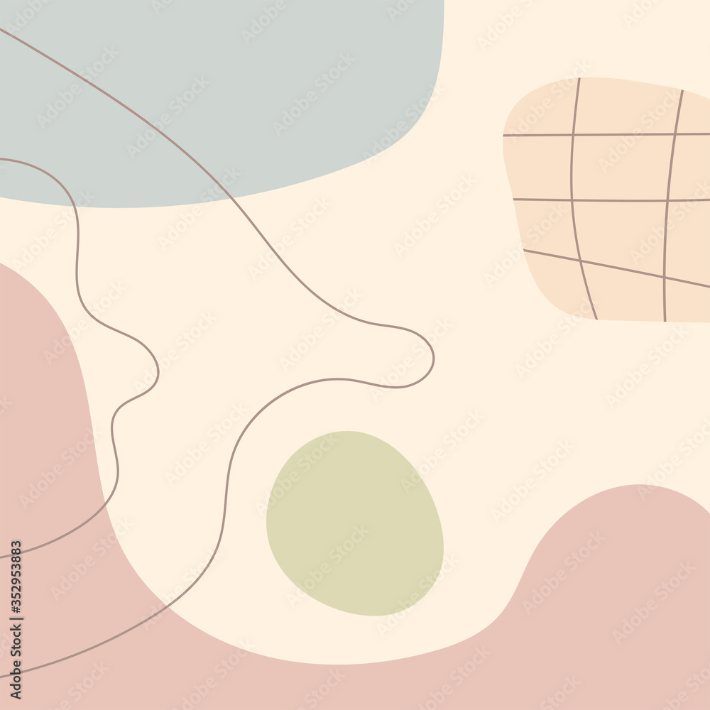 Abstract template with organic and geometric shapes. Drawn by hand. Modern vector illustration. Abstract template with organic and geometric shapes. Drawn by hand. Modern vector illustration.