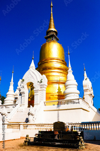 A beautiful view of buddhist temple at Chiang Mai, Thailand.