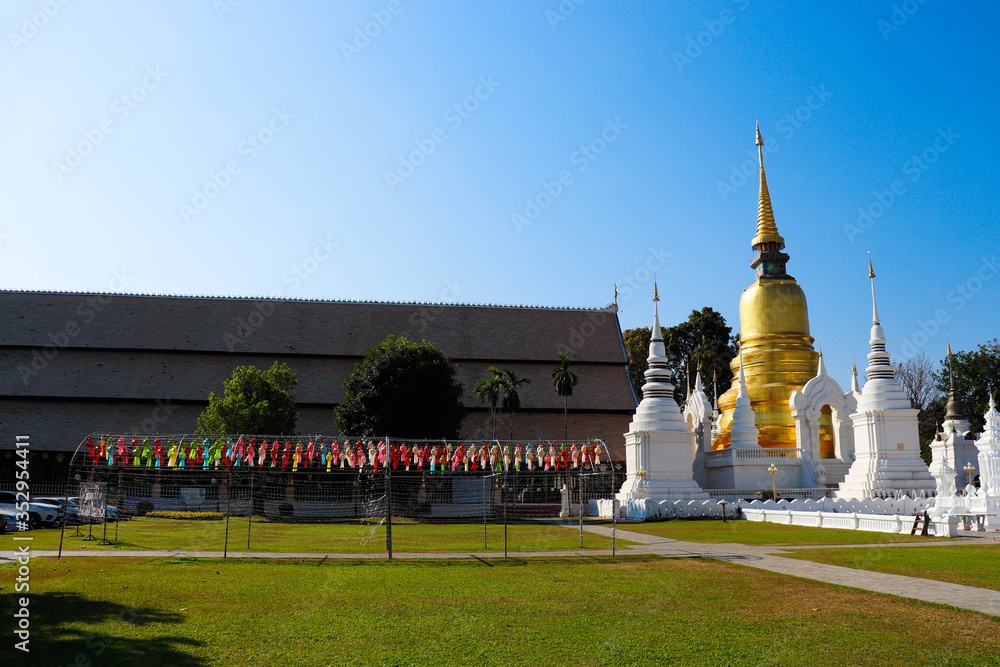 A beautiful view of buddhist temple at Chiang Mai, Thailand.