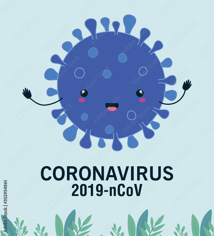 Coronavirus 2019 nCov and kawaii virus cartoon vector design Coronavirus 2019 nCov and kawaii virus cartoon vector design