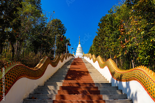 A beautiful view of buddhist temple at Chiang Mai  Thailand.