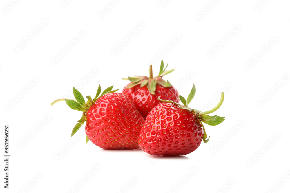 Tasty red strawberry isolated on white background. Summer berry Tasty red strawberry isolated on white background. Summer berry