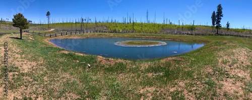 Round lake with Island