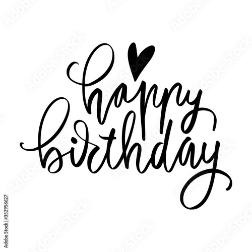 Happy Birthday - Vector hand drawn lettering phrase. Modern brush calligraphy for blogs and social media.