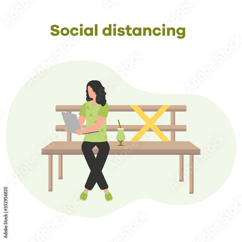 Quarantine park bench Social distancing People