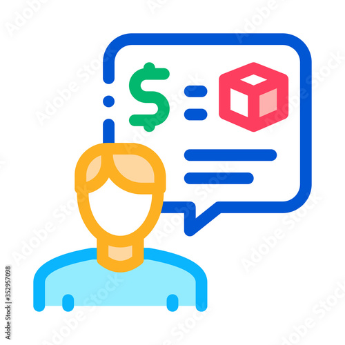 pawnshop representative employee icon vector. pawnshop representative employee sign. color symbol illustration