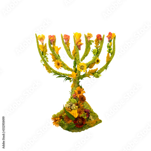 Fototapeta Jewish attribute of menorah  for the Jewish holiday of Hanukkah