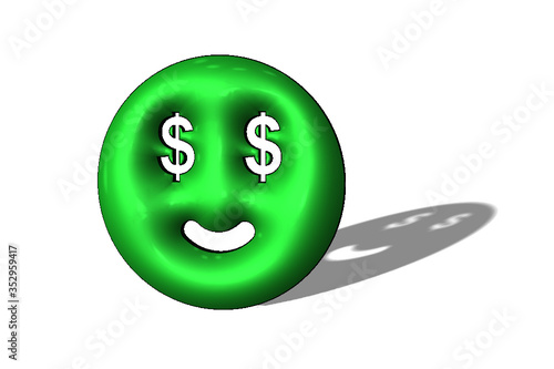 faccia stile dollari verde soldi finanza 
