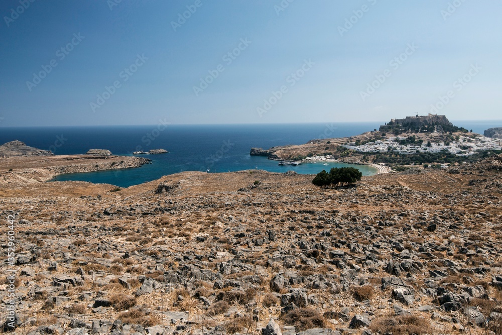 Acropolis of Lindos in Rhodes Greece