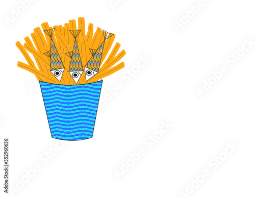 logo per friggitoria pesce e patatine cibo da strada  street food per eccellenza i famosissimi chips and chips