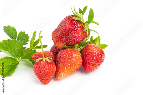    Fresh red strawberries. Strawberry isolated on a white background.