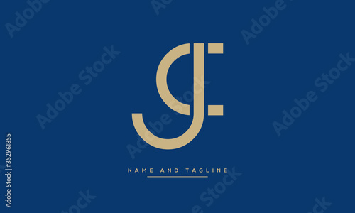 Alphabet letters monogram icon logo JC or CJ photo