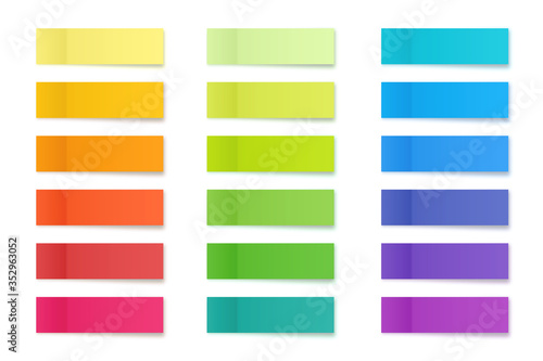 Realistic sticky notes collection. Post note stickers. Colorful sticky paper sheets. Vector illustration.