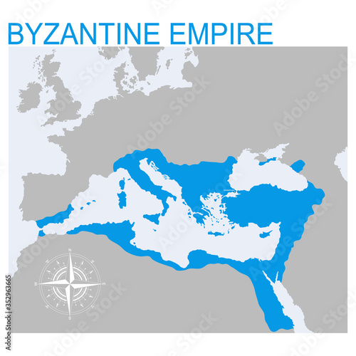 vector map of the Byzantine Empire for your design 