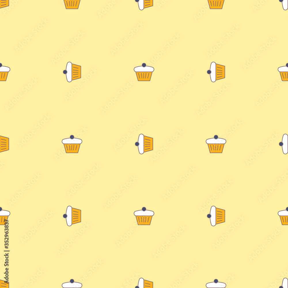 Vector seamless pattern with simple cupcake icons. Vector seamless pattern with simple cupcake icons.